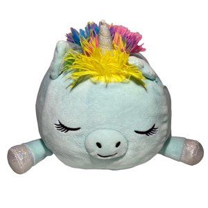 Squishmallow 10” Kellytoy Justice Crystal The Blue Unicorn Laying Plush